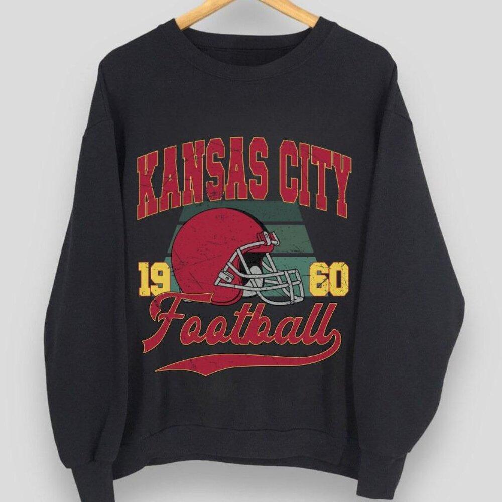 Black Kansas City Chiefs 1960 Football Retro Shirt Sweatshirt